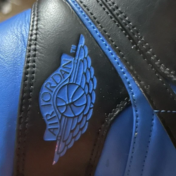 Jordan Black and Blue High-Top Sneakers - Picture 2 of 5